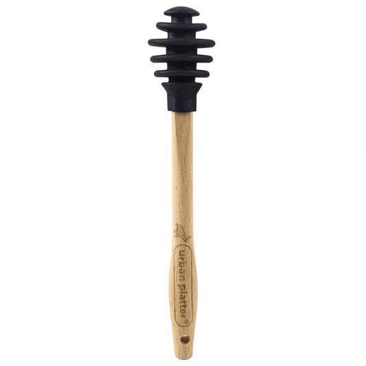 Urban Platter Silicone Dipper for Honey,Maple Syrup, Molasses, Melted Chocolate, Caramel Dippers Server [with Wooden Handle, Easy to Clean, Perfect for Non-Stick Utensils, Heat-Resistant]