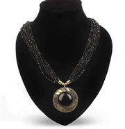 ASTRODIDI Antique Look Black and Gold Colour Designer Tibetan Style Necklace for Women and Girls