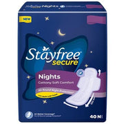 STAYFREE Secure Nights Sanitary Pad REGULER 40+40 Sanitary Pad (Pack of 80)