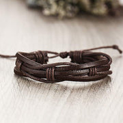 Shining Diva Fashion Genuine Leather Bracelet Wraps Casual Skin Friendly Bracelets for Men Boys