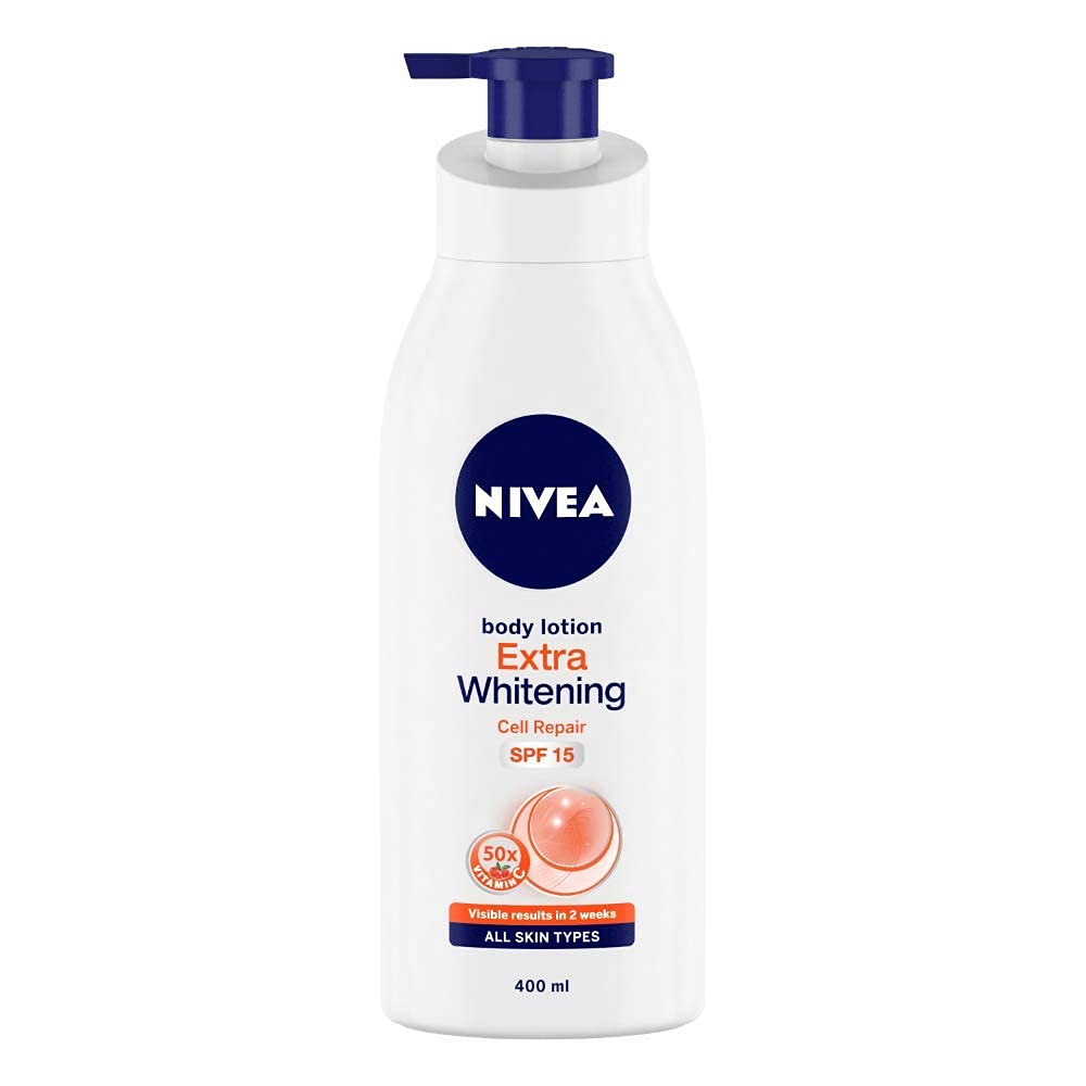 Nivea EXTRA WHITENING CELL REPAIR BODY LOTION (400 ML) PACK OF 2 (WITH 2 MILK DELIGHTS (800 ml)