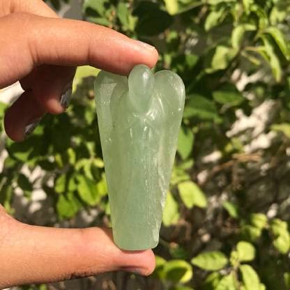 ASTRODIDI Green Aventurine Stone Angel Natural Crystal Stone Lucky Angel for Chakra Healing Size Approx 2 Inch