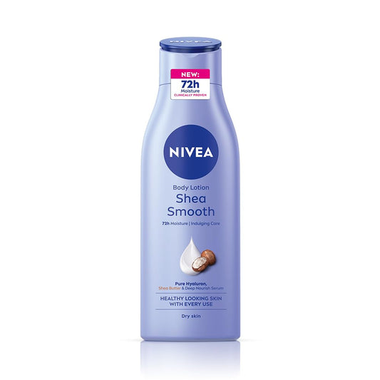NIVEA Shea Smooth 200ml Body Lotion | 72 H Moisturization | With Deep Moisture Serum & Shea Butter | Non Greasy & Healthy Looking Skin |For Dry Skin