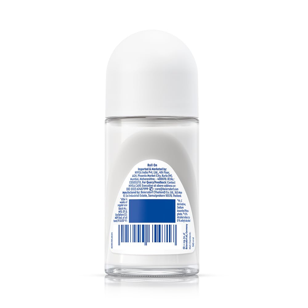 NIVEA Women's Deodorant Roll-On, Whitening Smooth Skin, 50Ml And Deodorant Roll On, Pearl & Beauty, 50Ml, 2 count