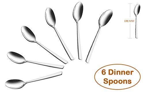 Parage Stainless Steel Spoon Set & Fork Set 12 Pieces for Tea, Coffee, Sugar, Condiments & Spices - Set of 12 Contains Spoons Set of 6 Spoon and Fork Set of 6, Mirror Polished