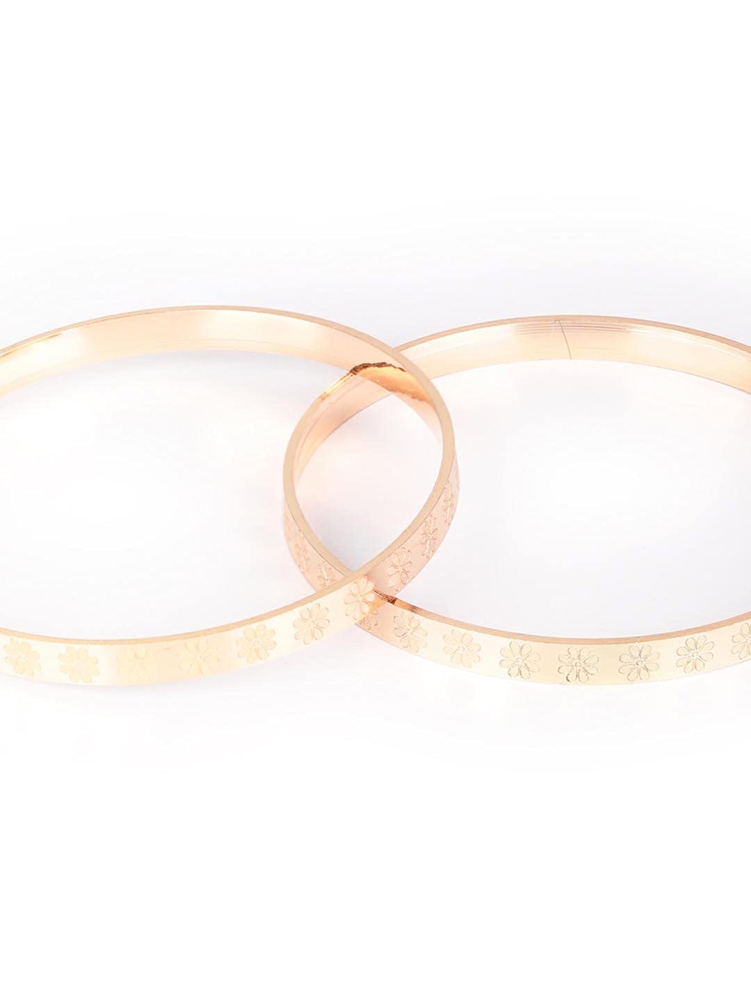 Priyaasi Set of 2 Rose Gold Plated Bangles Set