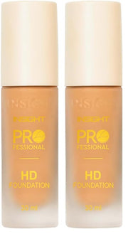 INSIGHT Professional HD Foundation - LN13 | Sheer to Medium Coverage | Long Lasting Upto 20 Hours | Lightweight, Blendable Formula | Enriched with Vitamin E, Squalene & Vitamin B5-30 ml (Pack of 2)