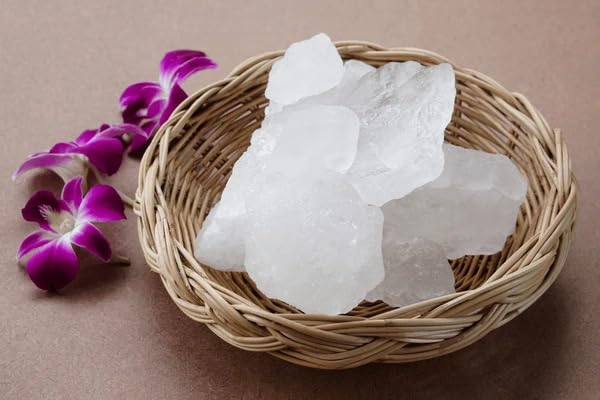 NatureVit Alum Stone 400 Gram | Natural Fitkari Crystal | for Aftershave, Skin Tightening, Water Purification & Deodorizing