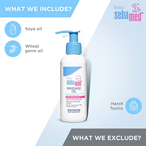 Sebamed Baby Massage Oil 150 ml| With Soya Oil|Non- greasy|Ideal for newborn | (Pack of 2)