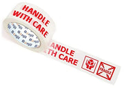 NMII Single Side Fragile (Handle with care) Adhesive Tape, 63.5 mm, 200 meter, 5 Rolls, Red-White