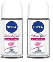NIVEA Natural Glow Smooth Skin Deodorant Roll On for Women, 50ml (originally Whitening Smooth Skin) (Pack of 2)