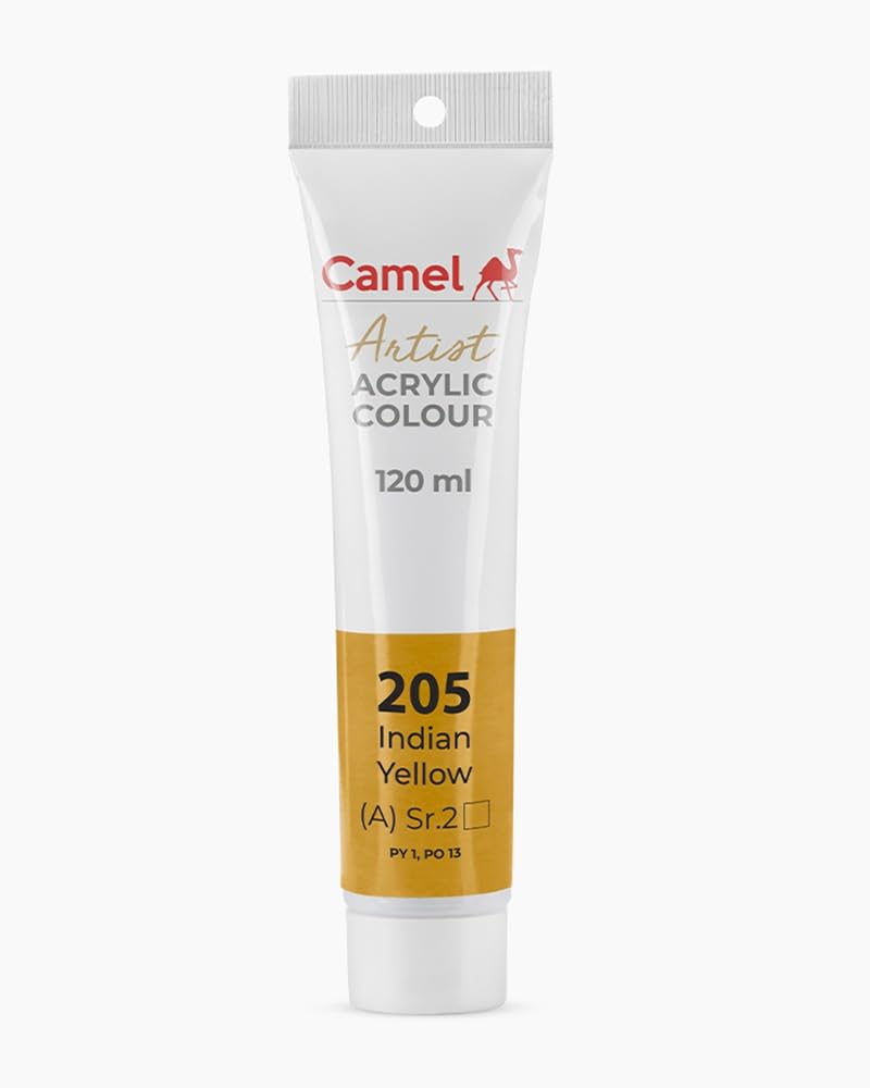 Camel Camlin Kokuyo Artist Acrylic Colour Tubes 120ml Indian Yellow 205