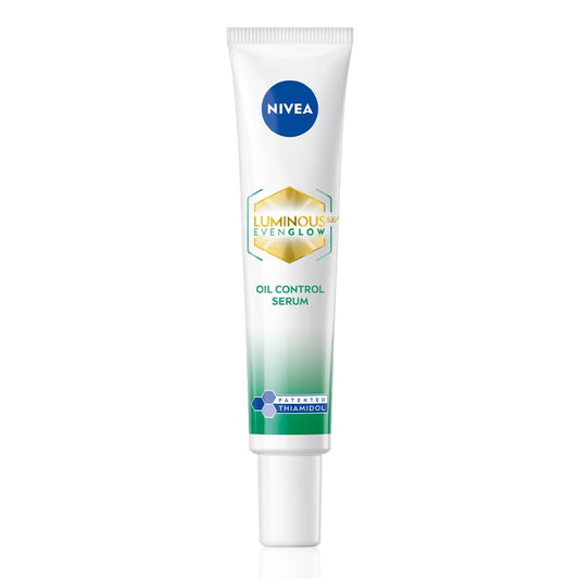NIVEA Luminous Even Glow Oil Control and Brightening Face Serum with Thiamidol (60X more effective than Vitamin C), Salicylic Acid, Hyaluronic Acid, Green Tree extracts for Dark Spots Reduction & Hydration| For Men and Women | All Skin Types 40ml