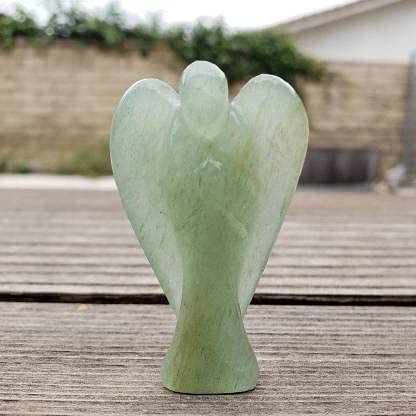 ASTRODIDI Green Aventurine Stone Angel Natural Crystal Stone Lucky Angel for Chakra Healing Size Approx 2 Inch