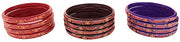 NMII Glass with Flower Pattern Printed Or Attractive with Glossy Finished Kada Set For Women and Girls