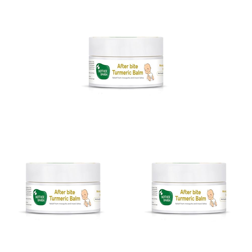 Mother Sparsh After Bite Turmeric Balm for Rashes And Mosquito Bites, 100% Ayurvedic, Gentle Skin Roll-On Formula, 25gm (Pack of 3)