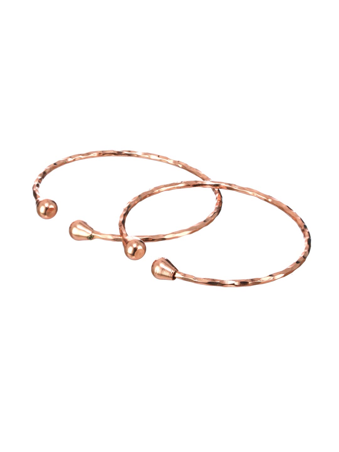 Priyaasi Elegant Textured Rose Gold-Plated Bangle Set of 2