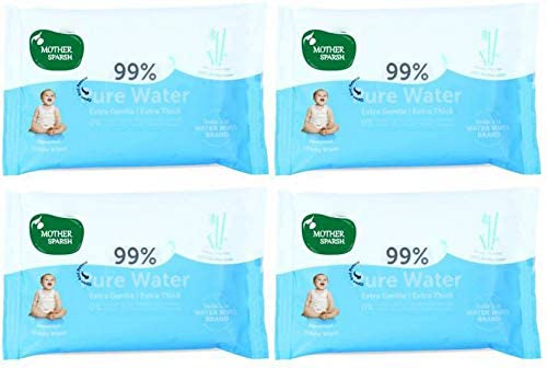 Mother Sparsh Thick Fabric Baby Water Based Unscented Wipe (Blue, 10 Wipes)