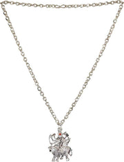 ASTRODIDI Maa Durga Sherawali Pendant with Chain Silver Color Mata Locket Goddess Powerful and Protective ppendant For Daily use for girls boy men women