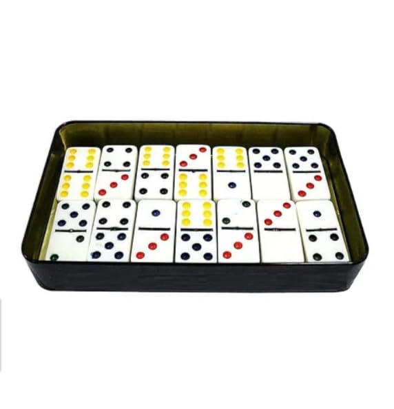 Toy Imagine Double Six Color Dot Dominoes Set