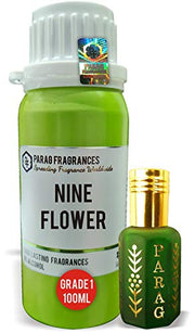 Parag Fragrances Nine Flower Attar 100Ml (With Empty Fancy Bottle) - Natural, Long Lasting Attar - Bhapka Processed - For Clothes & Religious Use