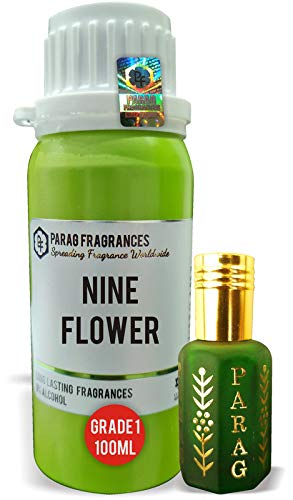 Parag Fragrances Nine Flower Attar 100Ml (With Empty Fancy Bottle) - Natural, Long Lasting Attar - Bhapka Processed - For Clothes & Religious Use
