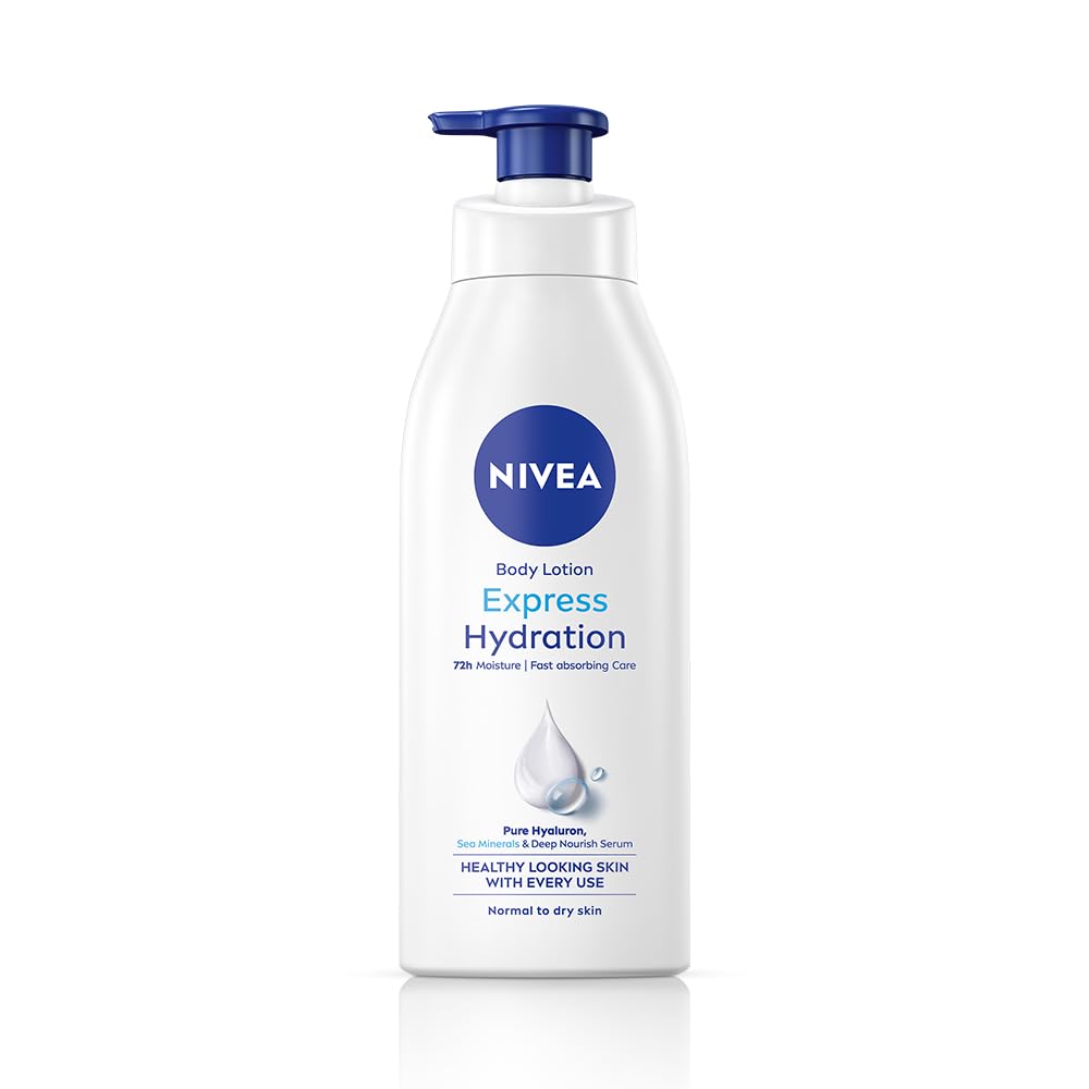 NIVEA Express Hydration Body Lotion, 400ml | 72 H Moisturization & Hydration for Summer | Goodness of Sea Minerals & Deep Moisture Serum | Non Greasy & Healthy Looking Skin |For All Skin Types
