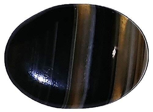 ASTRODIDI Black Sulemani Hakik Stone with Lab Report | Other Name of This Gemstone Aqeeq Agate Black Akik Kala Haqiq (6-8 Carat)