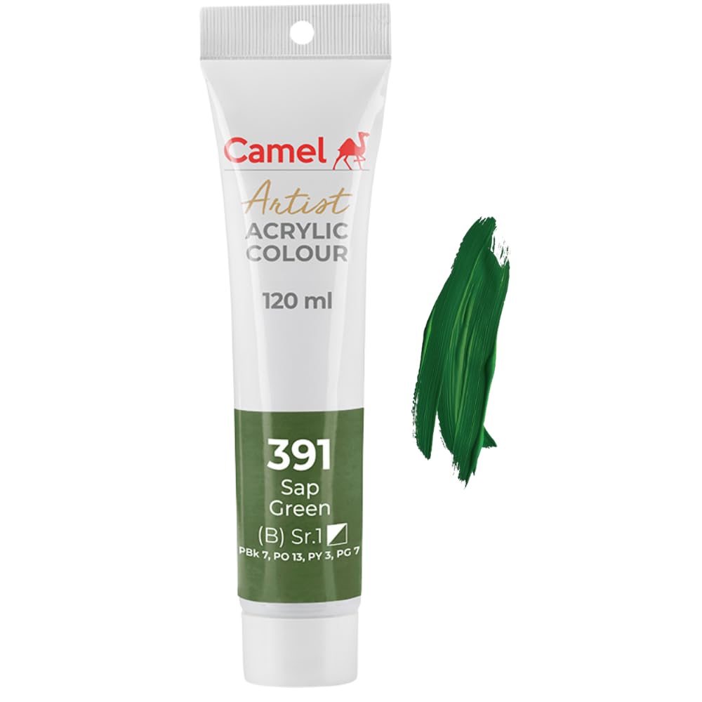 Camel Camlin Kokuyo Artist Acrylic Colour Tubes 120ml Sap Green 391