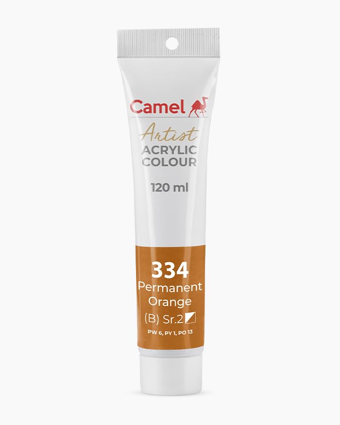Camel Camlin Kokuyo Permanent Orange Artist Acrylic Color-120 ML