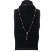 ASTRODIDI Designer Heart Shape Pendant Locket Black Beads and Golden Clamp Fashionable Locket For Girl and Women