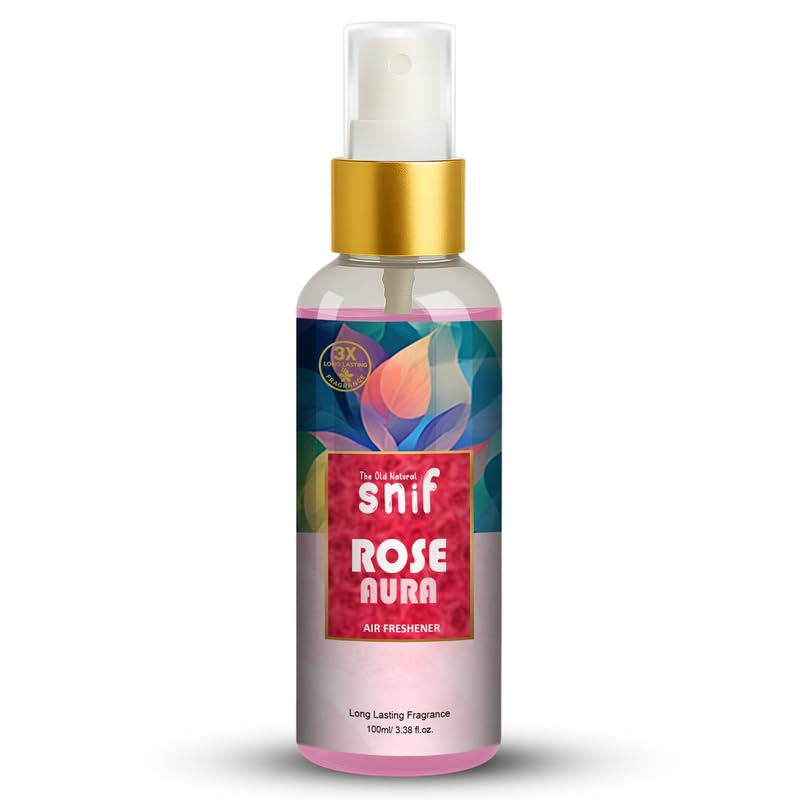 The Old Natural Snif Bloom Burst & Rose Aura Air Freshener Spray – 200ml | Uplifting Floral Aroma, Natural Air Freshener for Home, Office & Car Pack of 2 - Combo