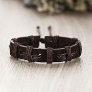 Shining Diva Fashion Genuine Leather Bracelet Wraps Casual Skin Friendly Bracelets for Men Boys