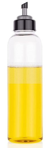 E-COSMOS® Food-Grade Plastic 1 litres Oil Dispenser for Cooking, Easy Flow Oil and Vinegar Bottle, Oil Pourer, Liquid Dispenser, Transparent, Unbreakable, Medium