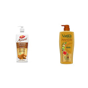 Dabur Almond Shampoo - With Almond-Vita Complex & Milk Extracts for Dull, Dry and Weak Hair - 650 ml & DABUR Vatika Ayurvedic Shampoo, 640ml : Power of Dus Poshan for 10 Hair Problems