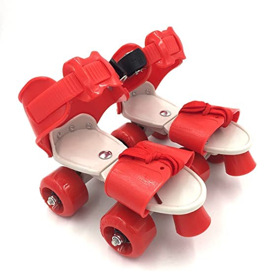 Toy Imagine® Roller Inline Skates for Kids | Adjustable Size Skating Shoes with Front Brake | 4 Pu Wheels | Skates for Boys & Girls Age 4-8 | Kids Roller Skates for School Sports(Red)
