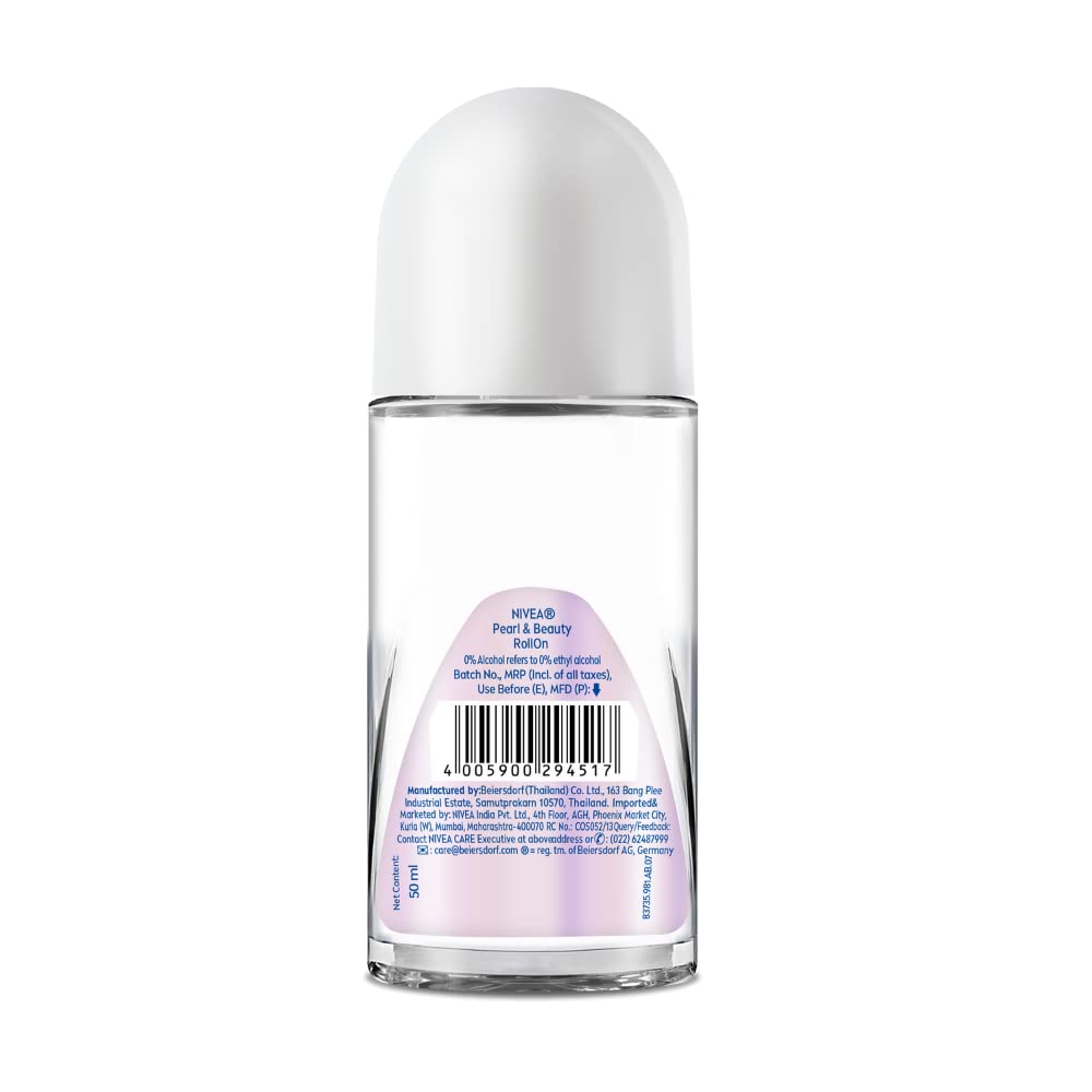 NIVEA Deodorant Roll On, Pearl & Beauty For Women 50ml (Pack of 2)