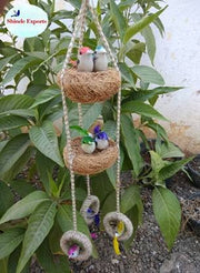 SHINDE EXPORTS Decorative Artificial Birds Nest Hanging Made of Natural Grass Best for Balcony Home Decor and Gifting