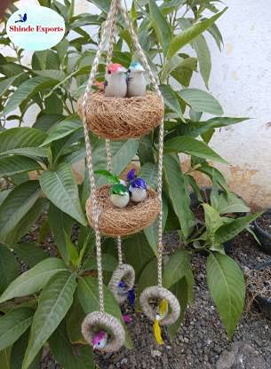 SHINDE EXPORTS Decorative Artificial Birds Nest Hanging Made of Natural Grass Best for Balcony Home Decor and Gifting
