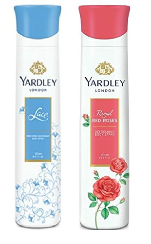 Yardley London Deodorant Spray For Women Lace And Red Rose Combo Pack 2 (150 Ml)