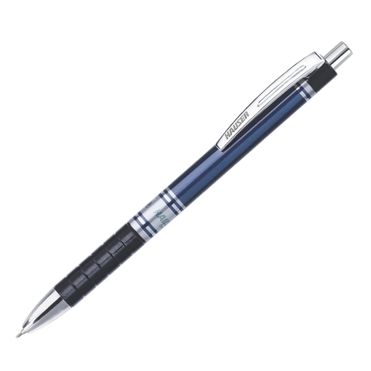 Hauser Cyclone Retractable Ball Pen Box | Low Viscosity Ink With Acu-Flow Writing System & German Technology | Durable Built With Pockatable Metal Clip | Set Of 10 Ball Pens