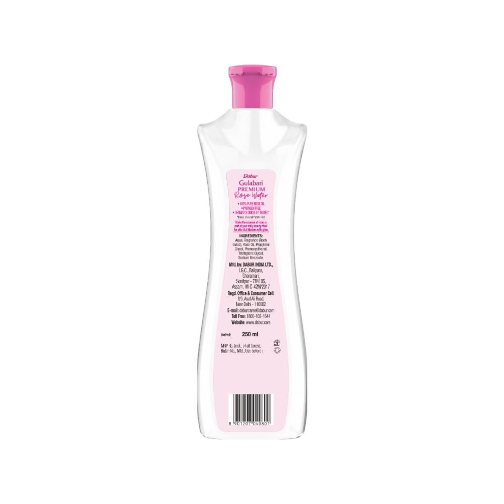 Dabur Gulabari Premium Rose Water with No Paraben for Cleansing and Toning, 120 ml