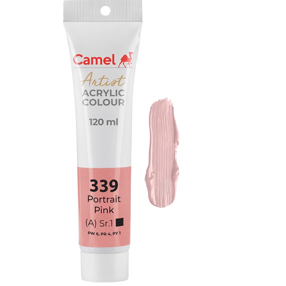 Camel Camlin Kokuyo Artist Acrylic Colour Tubes 120ml Portait Pink 339
