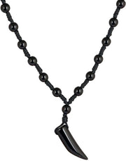 ASTRODIDI Black Beads Mirchi Shape Pendant and Black Beads Dhaga Mala Elephant Tusk Shape Black Cotton Dori With Pendant Black Beads Black Pendant for Unisex