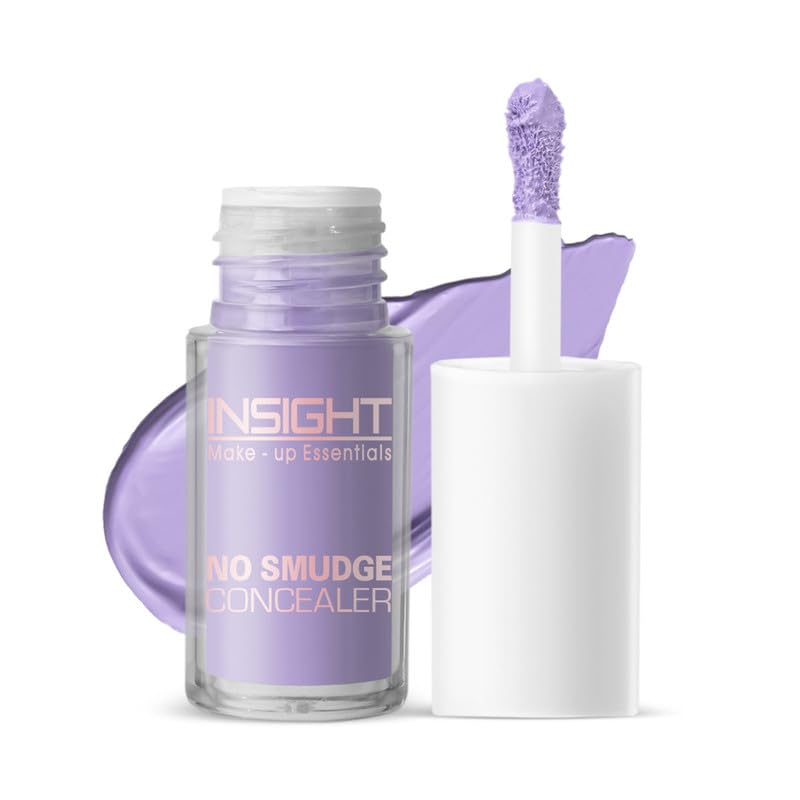 INSIGHT No Smudge Concealer |High Coverage | Lightweight Formula | Crease-Free Finish | Long-Lasting |Blemishes & Redness |Flawless Look |Purple Corrector-5g