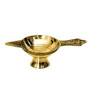 AstroDidi Brass Table Diya Pital Jyot Diva (Golden, Small)