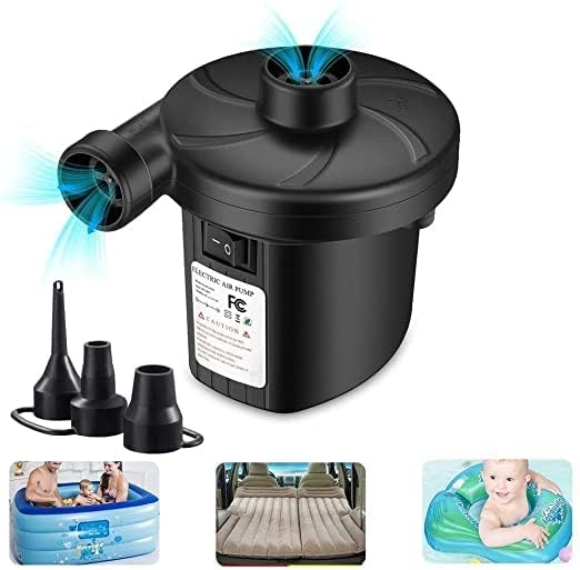 Toy Imagine Ht-196 Electric Air Pump for Inflatable Swimming Pools, Air Beds & Toys – Portable High-Pressure Pump for Mattress, Pool Floats, Sofa – Ac 230v Air Blower for Indoor & Outdoor Use – Black