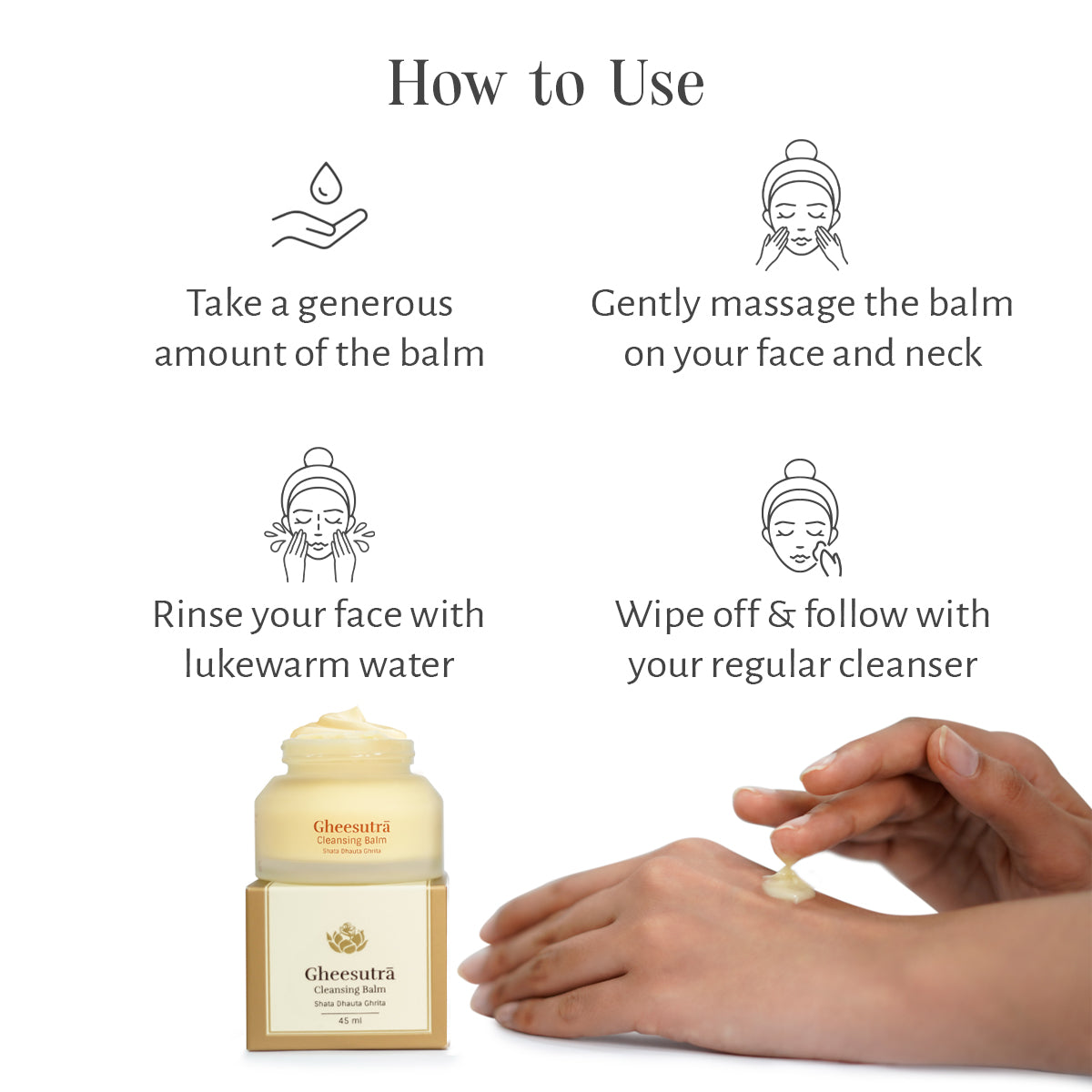 Sri Sri Tattva Gheesutrā Cleansing Balm | Enhance your cleansing ritual with Ghee | 45 ml