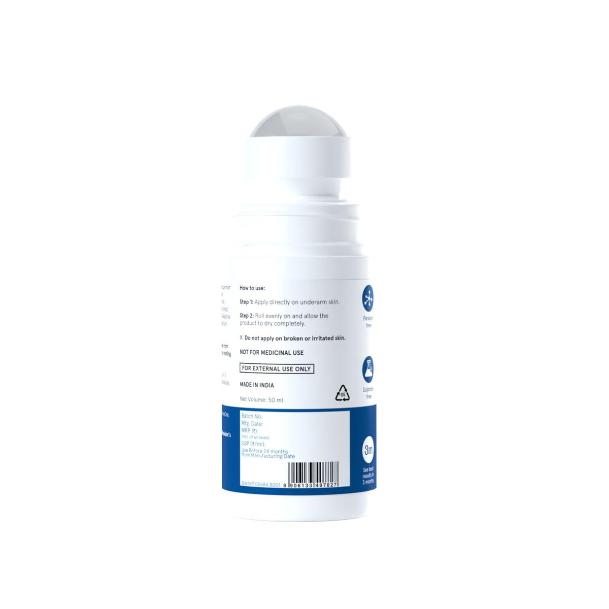 Be Bodywise 6% AHA BHA Underarm Roll-on Deodorant, Flora Fragrance,1% Mandelic,4% Lactic,1% Salicylic & Kojic Acid, Reduces Body Odor & Pigmentation for Even tone Skin, Alcohol & Aluminum Free, 100ml