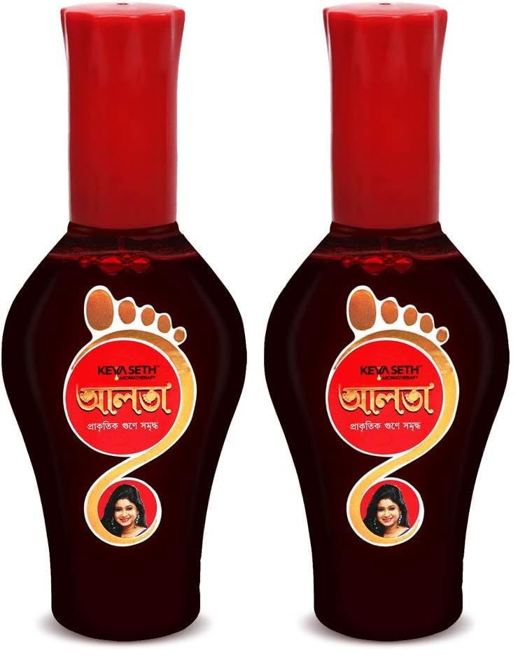 KEYA SETH AROMATHERAPY 100% Natural Red Alta Mahavar Feet Colour Enriched with Floral Pigments, No Side- Effects 95ml (Pack of 2)